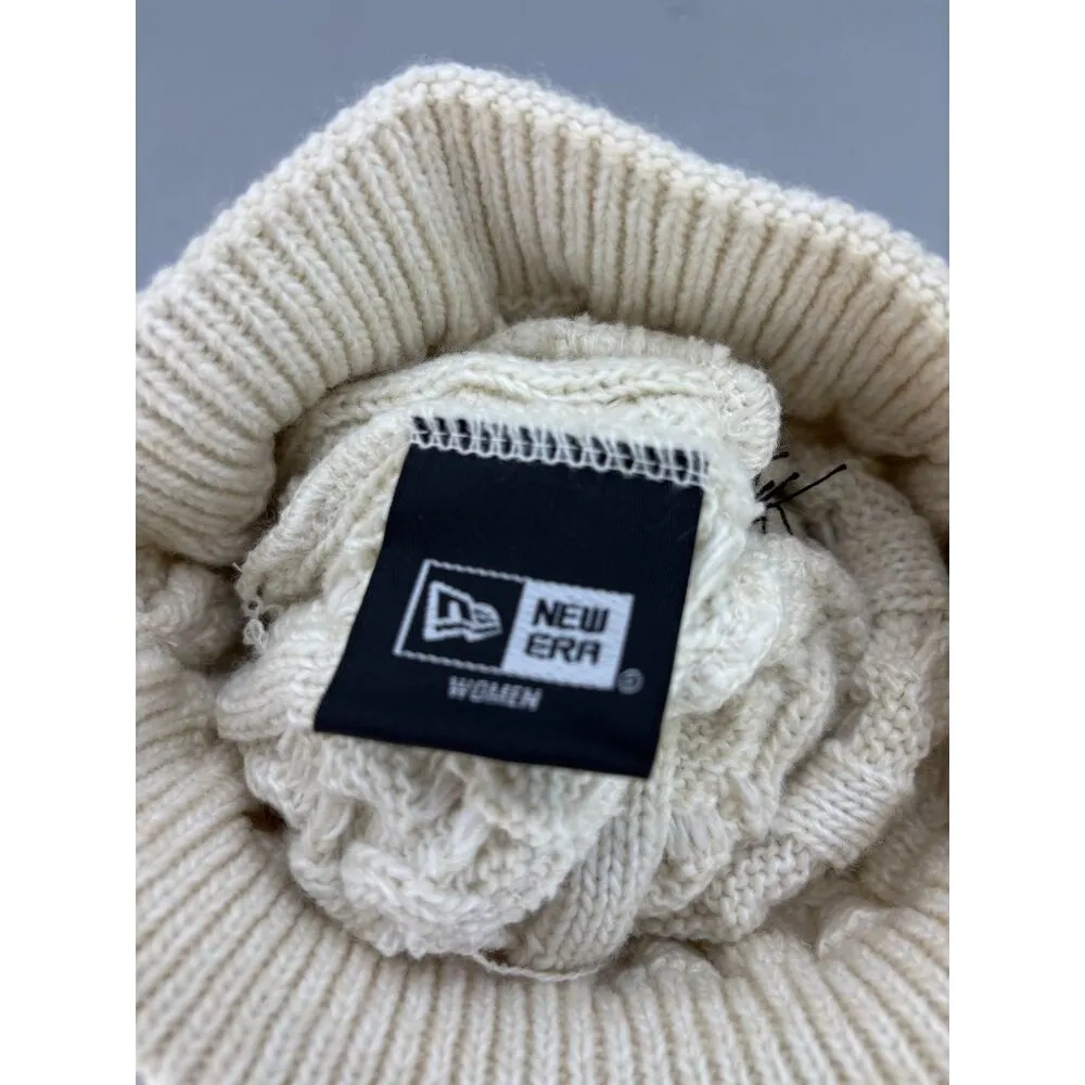 Minnesota Twins MLB New Era Womens Ivory Cable Knit Beanie Pom Cap Black - Image 5