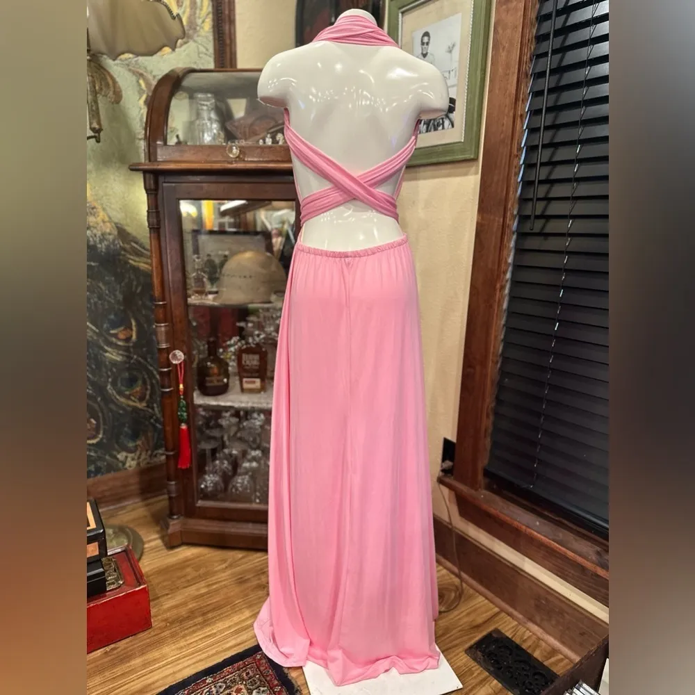 NWOT  Sexy Blush Pink Multiway CEREMONY Convertible Dress XL - Image 5
