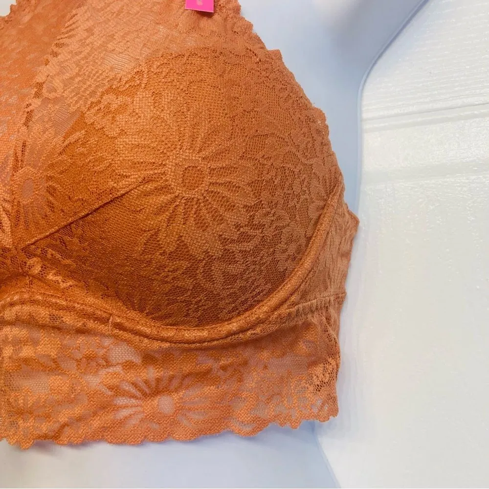 Victoria's Secret‎ Pink High Neck Lace Pushup Bralette Bra Size Small Sienna NEW - Image 3