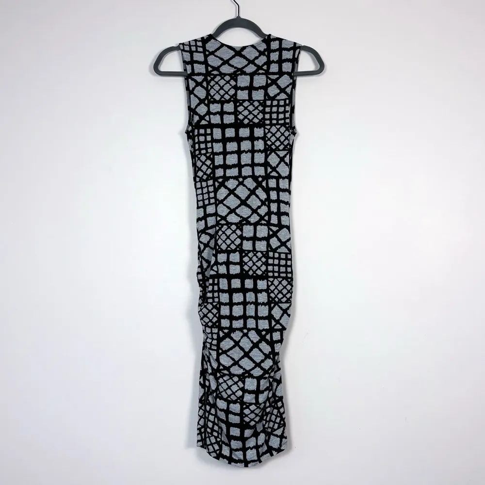 Tracy Reese Geometric Print Draped Faux Wrap Jersey Knit Dress Small - Image 3