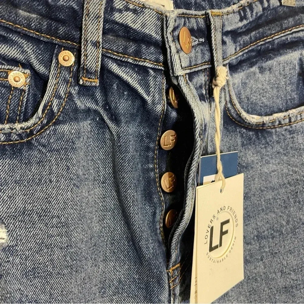 NWT Lovers and Friends Ryan High Rise Straight Jean - Distressed Denim - Image 6