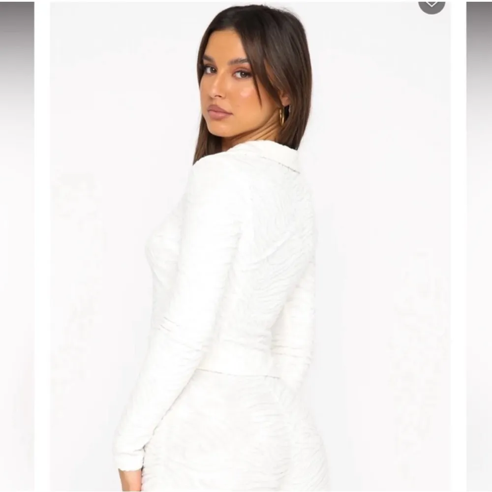 NEW White Fox Long Sleeve Cozy Terry Loungewear top White Small NWT - Image 3