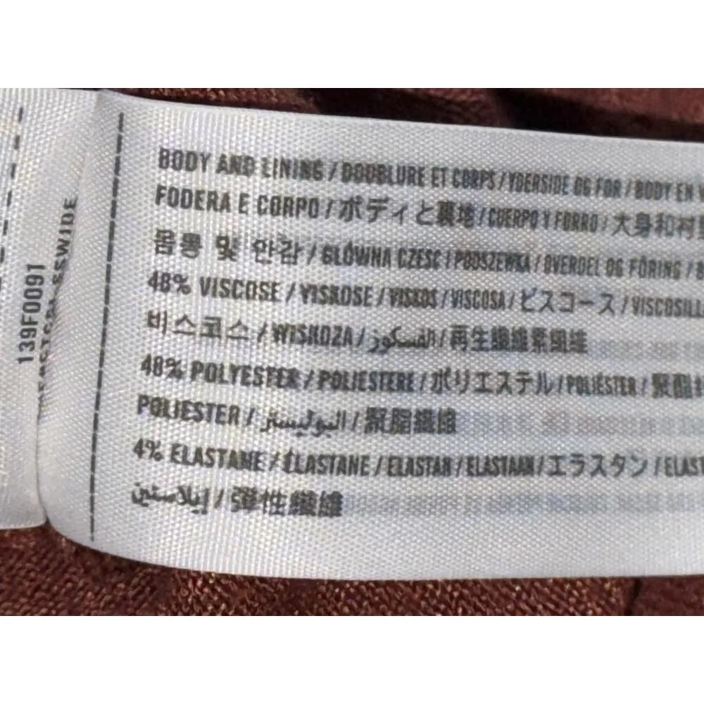 Abercrombie & Fitch Soft A&F Brown Red V-Neck Long Sleeve Bodysuit Womens Size M - Image 4