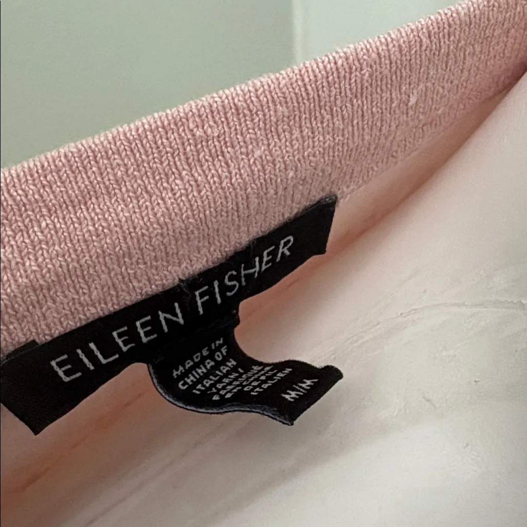 Eileen Fisher Peach Organic Linen Pullover Sweater medium - Image 6