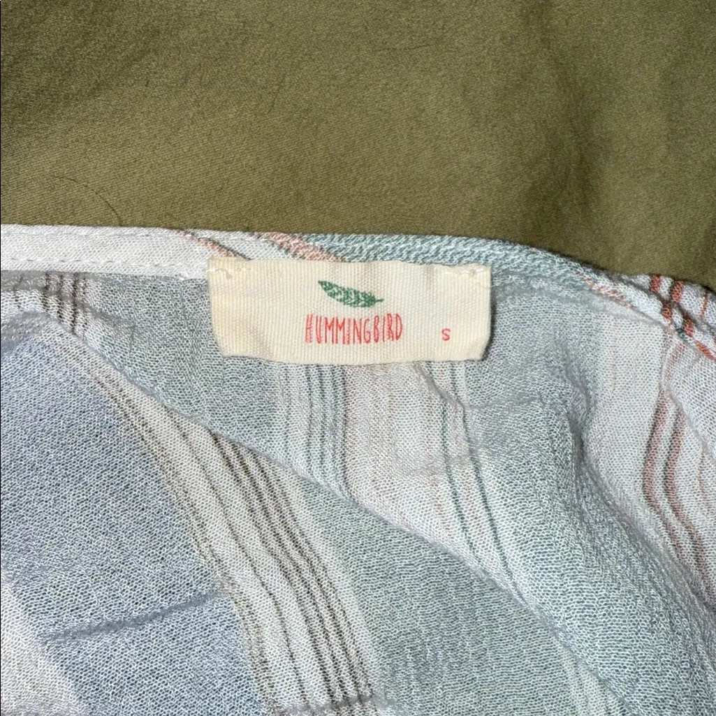 Hummingbird  striped tie-front crop top. - Image 6