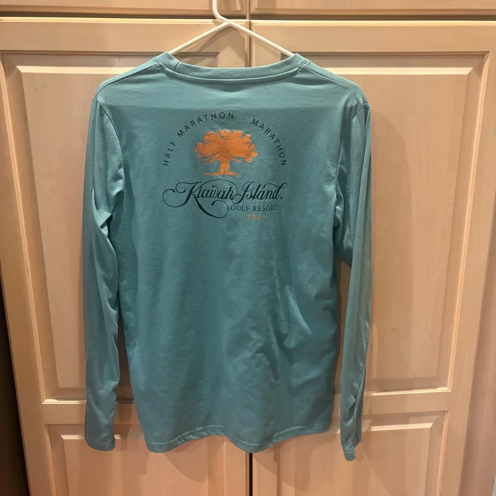 Teal Kiawah Island Golf Resort 2024 Half Marathon Long Sleeve Shirt | size S Blue - Image 4