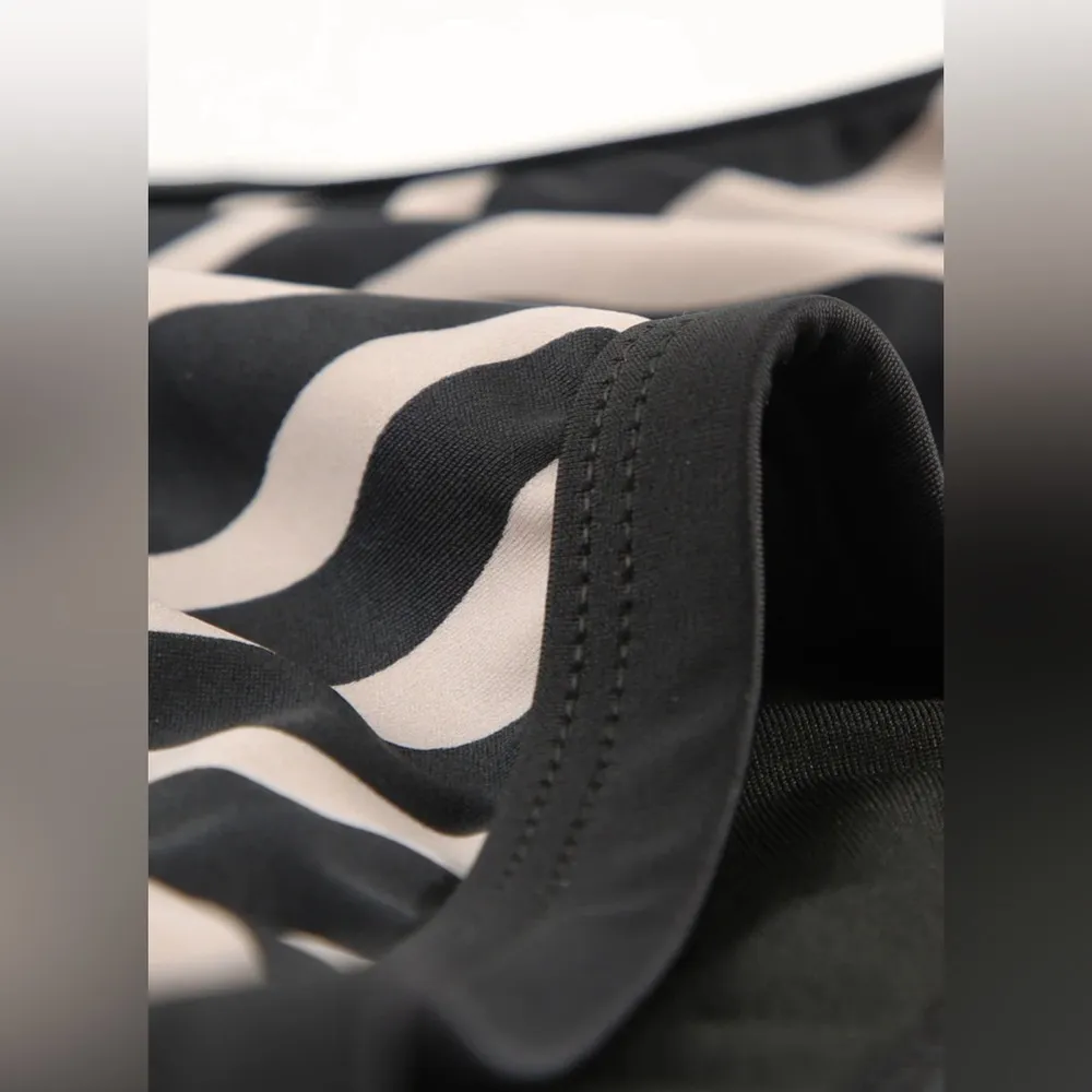 NEW Black & Beige Zebra Print 2 Piece Halter Top High Waist Bottoms Bathing Suit - Image 7