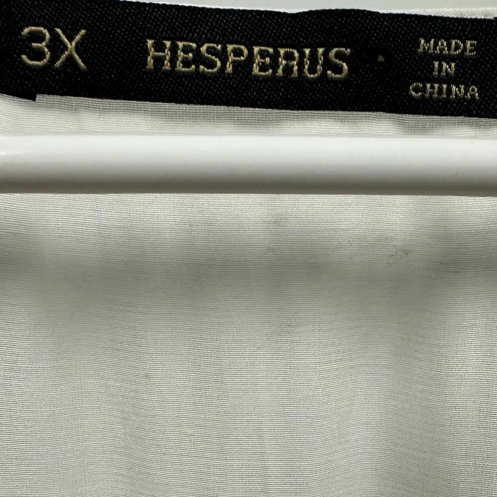 Hesperus White Rayon Blend Short Sleeve Elastic Waist Lined Midi Dress Womens 3X - Image 12