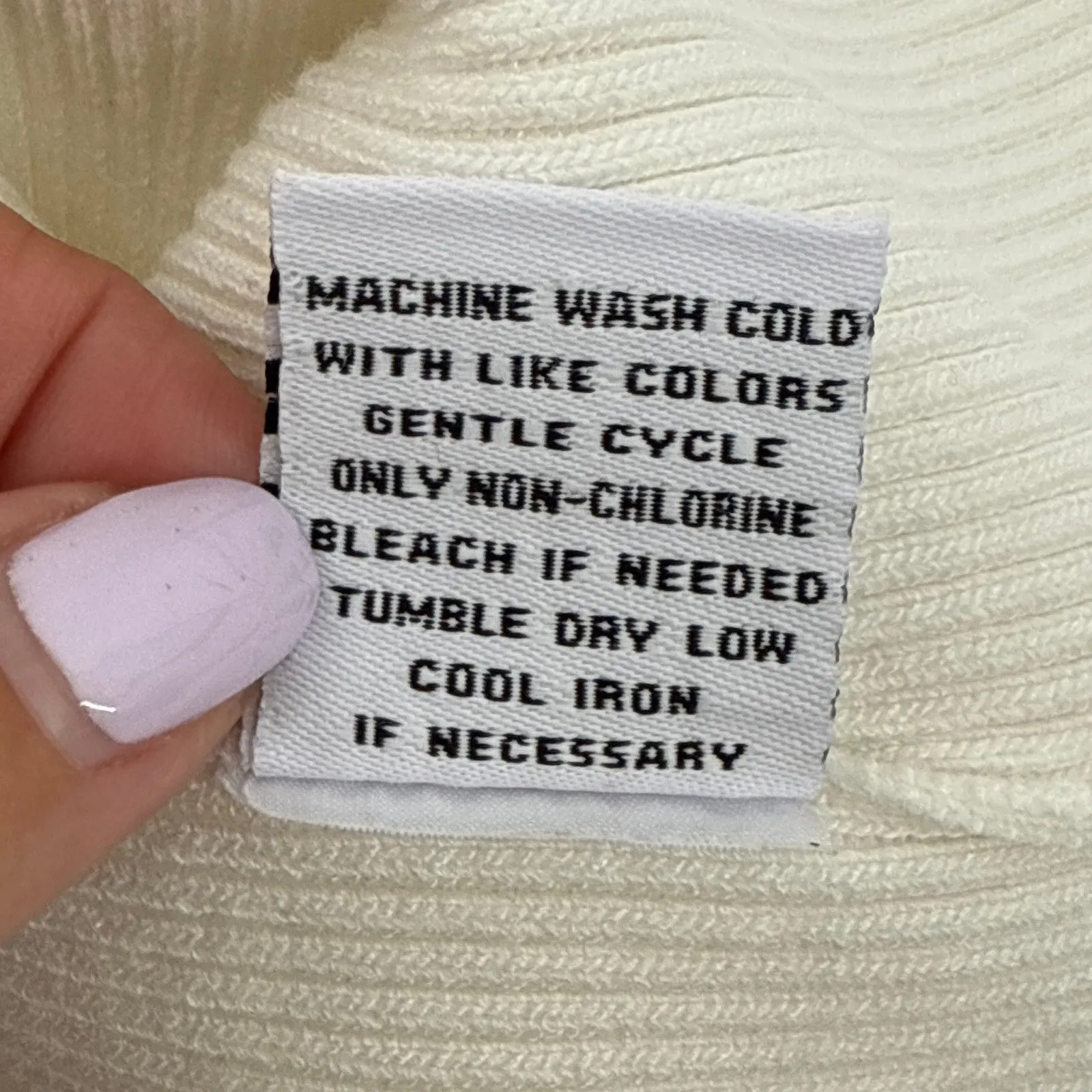 525 America Ivory Mock Neck Ribbed Knit Cropped Cut Out Back Top Size Small - Image 8