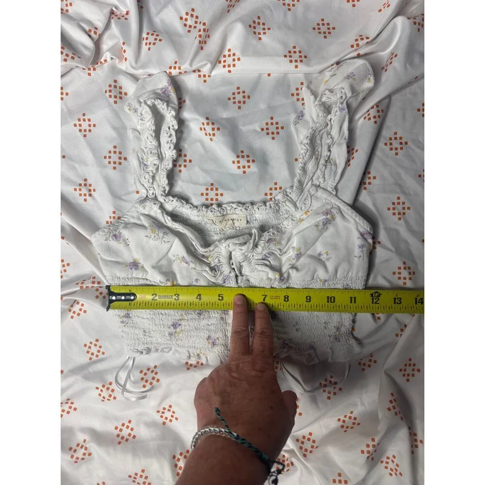 L.A. Hearts - White Floral Tank Top - XS - Stretch Waist Boho Style - Image 7