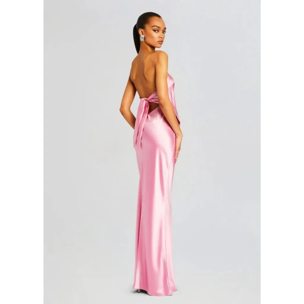 retrofete Skye Dress in Fondant Pink XSmall New Womens Satin Maxi Gown Size XS - Image 14