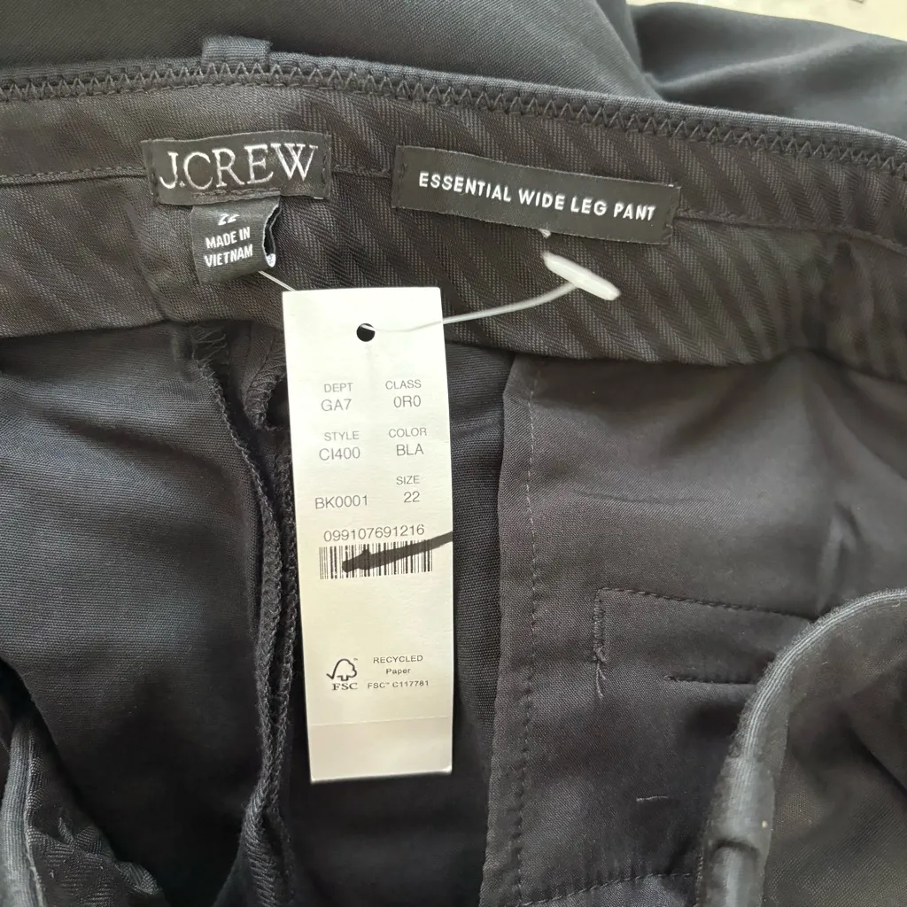 NWT J. Crew Lower-rise Essential Wide-leg Pant City Twill Black - Image 4