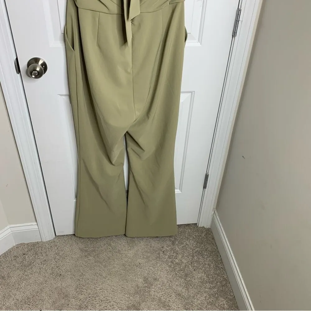 Lavish Alice green sage halter‎ flare leg jumpsuit size 12 - Image 9