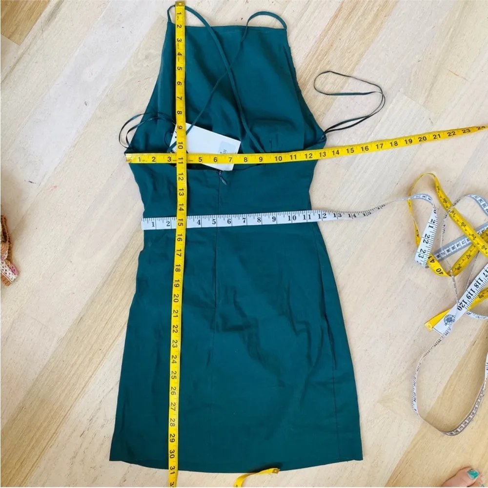 Zara green Stretchy criss-cross back mini dress BLOGGERS FAVORITE!!! - Image 13