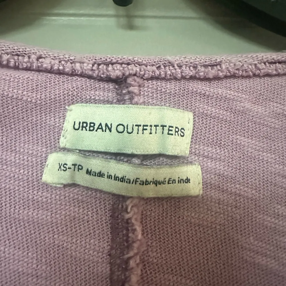 Urban Outfitters Purple Crop Long Sleeve Button Top - Image 3