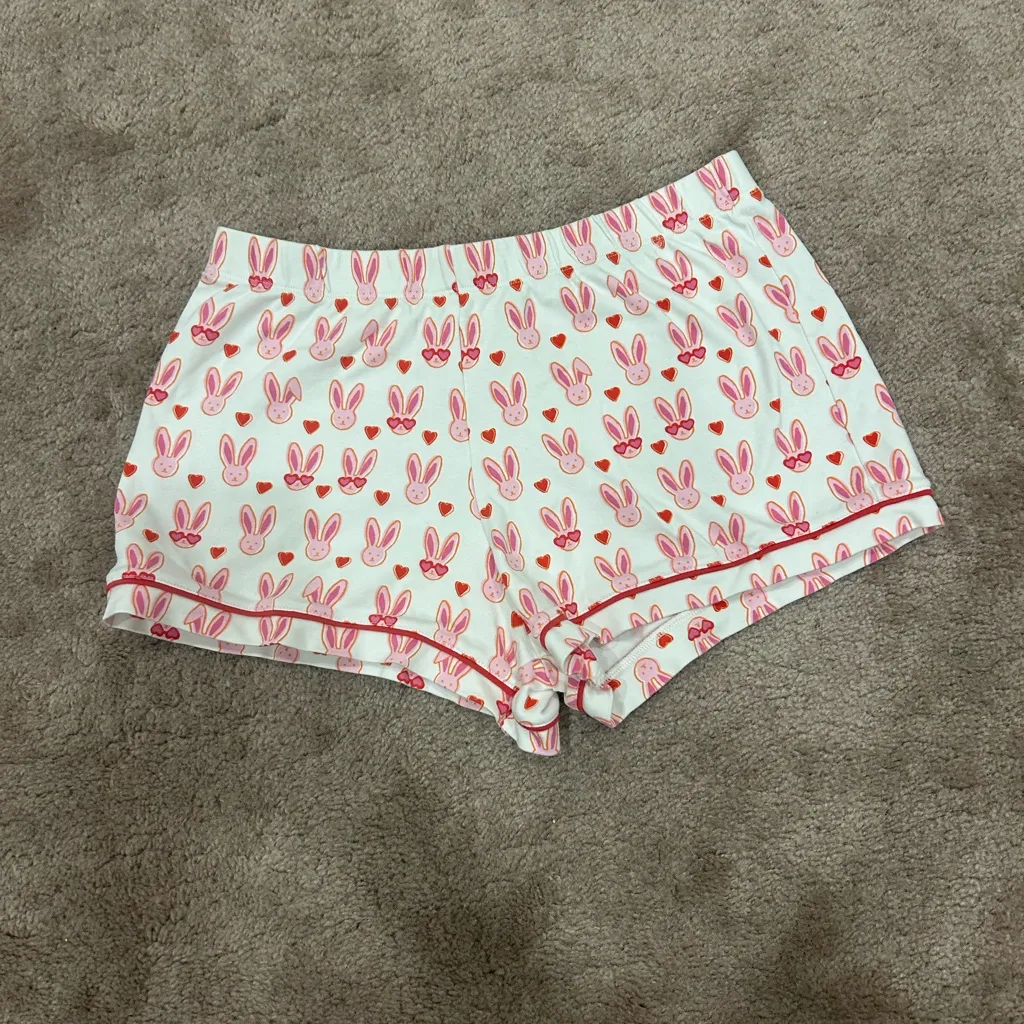 Roller Rabbit Pink Lovestruck Bunny Polo Pajamas Preppy Valentine’s Day - Image 11