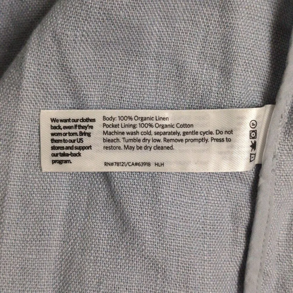 Eileen Fisher Dawn (Blue) Heavy Organic Linen Open Front Jacket Pockets Size XL - Image 5