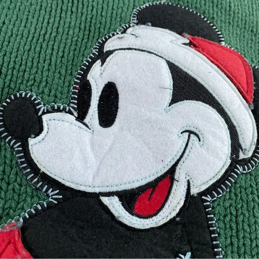 Mickey Mouse Felted Applique Cotton Sweater L - Image 3