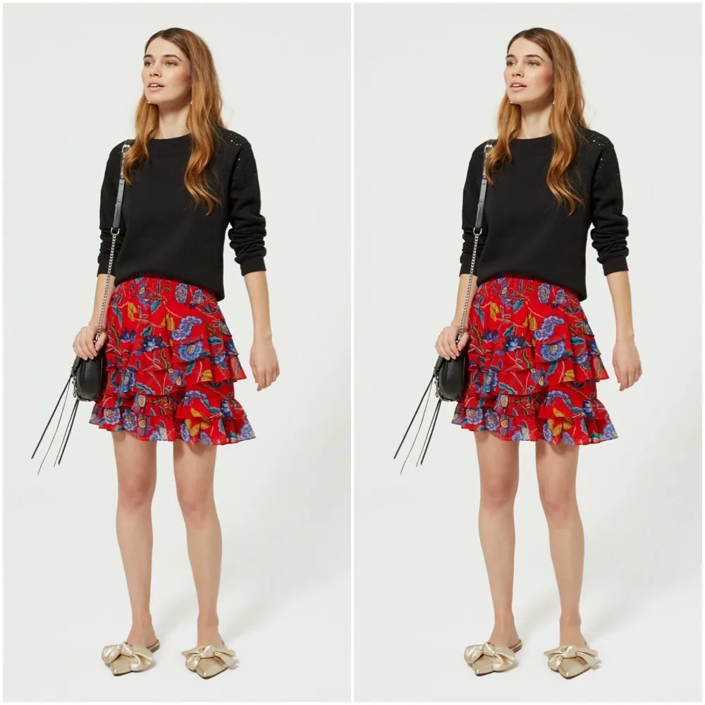 Rebecca Minkoff Red Ruffle Mini skirt - Image 3