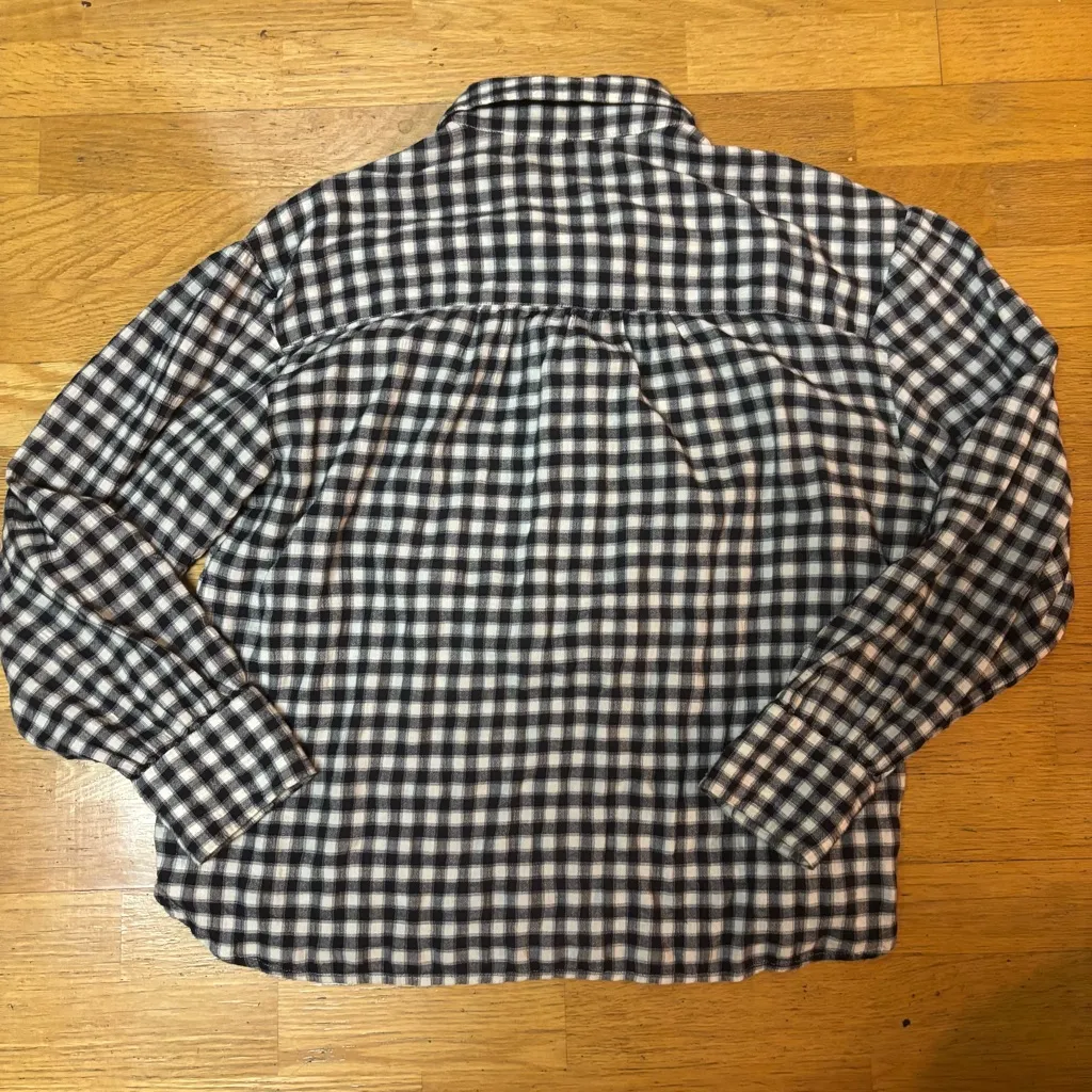 Faherty Ollie Organic Cotton Neutral Preppy Plaid Slouchy Fisherman Popover L - Image 4