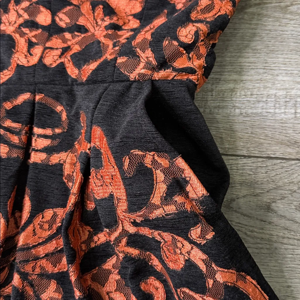 Anthropology Yoana Baraschi Black and Copper Embroidered High Low Dress - Image 9