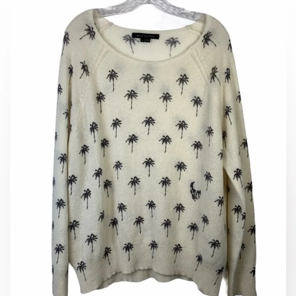 Skull Cashmere Zane Palm 100% Cashmere Sweater size M White Size M - Image 4
