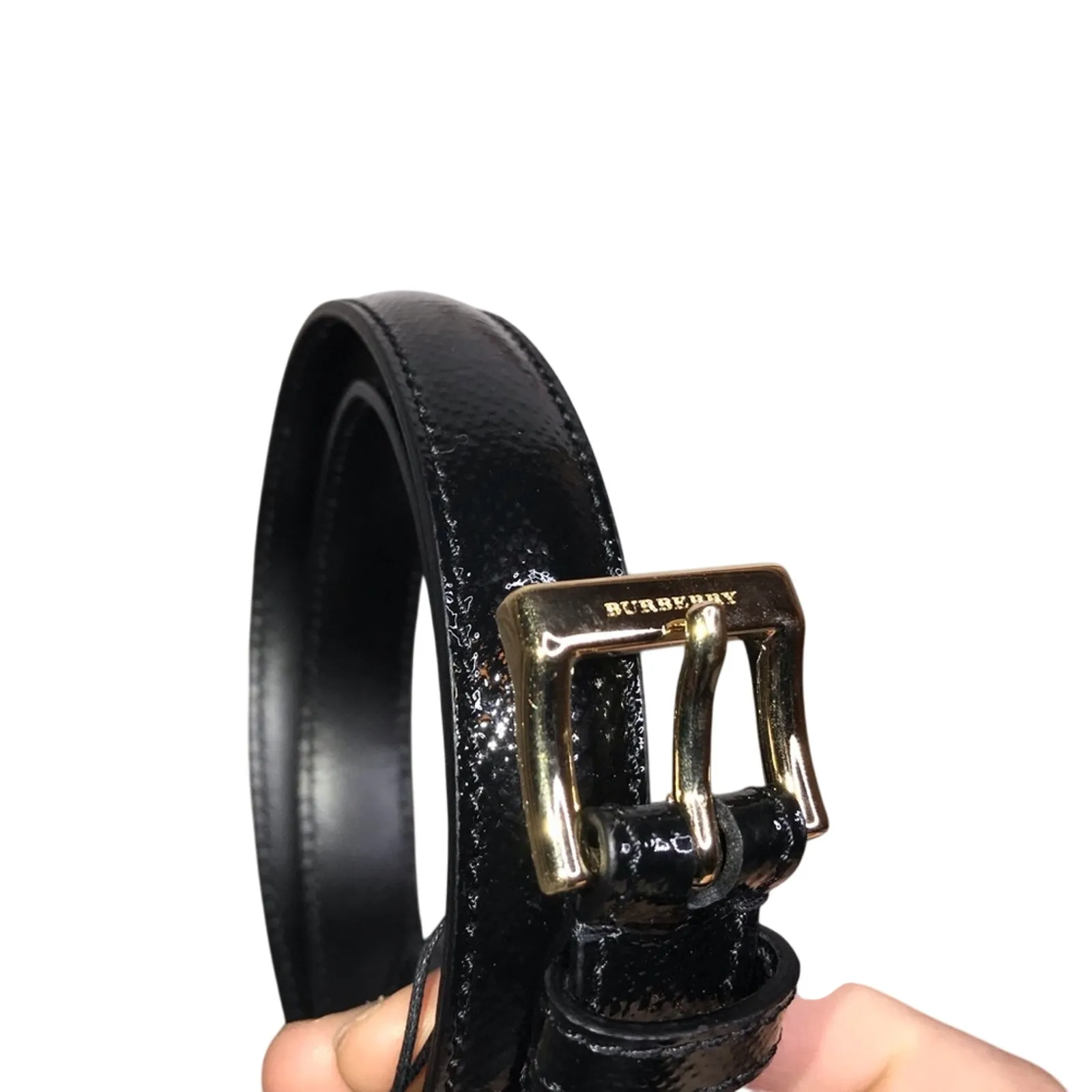 Burberry Kessock Patent Leather Skinny Belt New with Tags Size 105 / 42 - Image 4