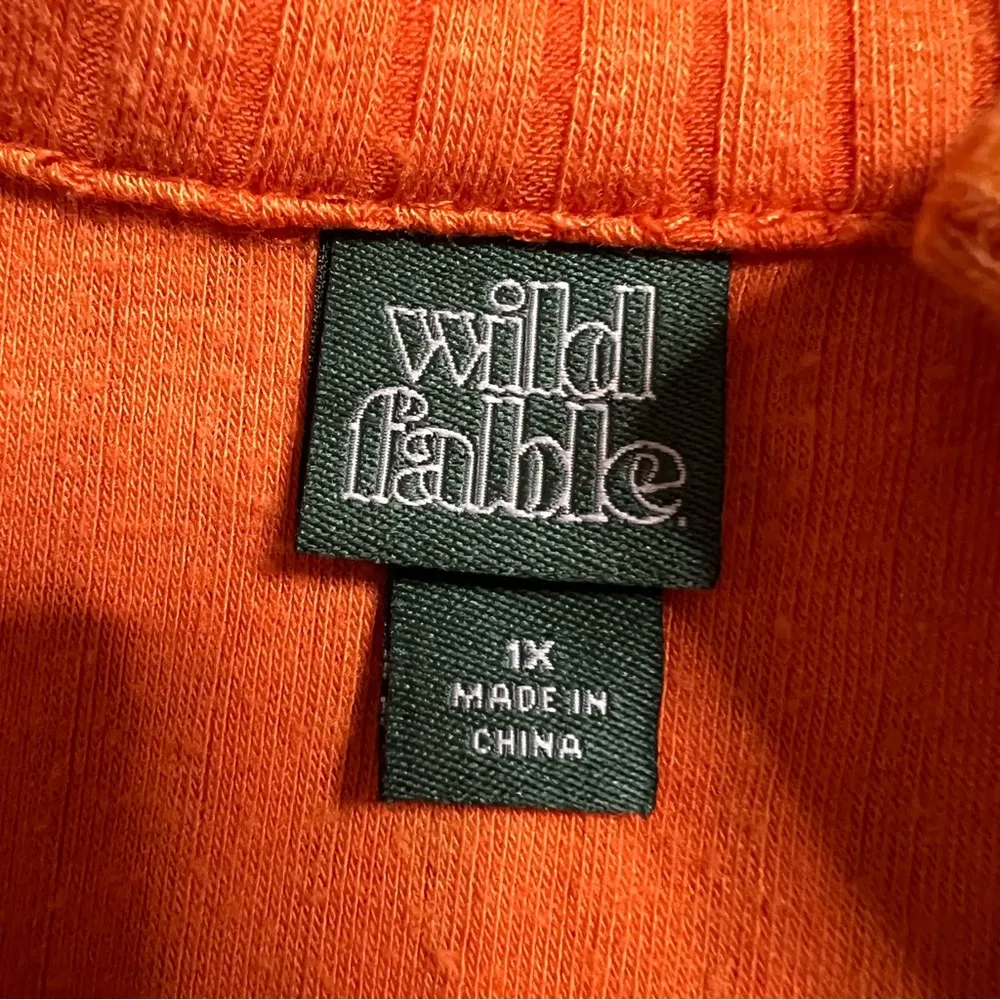 Wild Fable Women’s Orange Button Front Short Sleeve Romper Playsuit Size 1X - Image 4