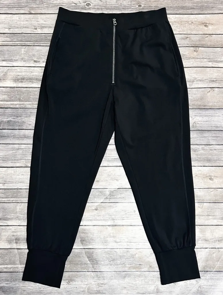 Varley Black Duxford Slim Leg High Rise Zipper Front Wide Cuff Jogger Pant Large - Image 1