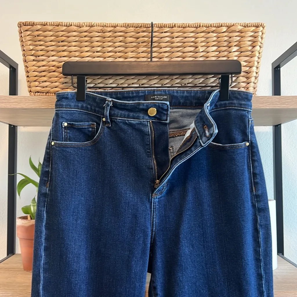 Ann Taylor High Rise The Boot Bootcut Curvy Fit Dark Wash Jeans, 10 - Image 6