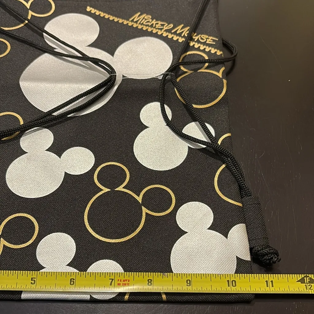 Disney Mickey Mouse Canvas Drawstring Backpack Bag NWOT - Image 3
