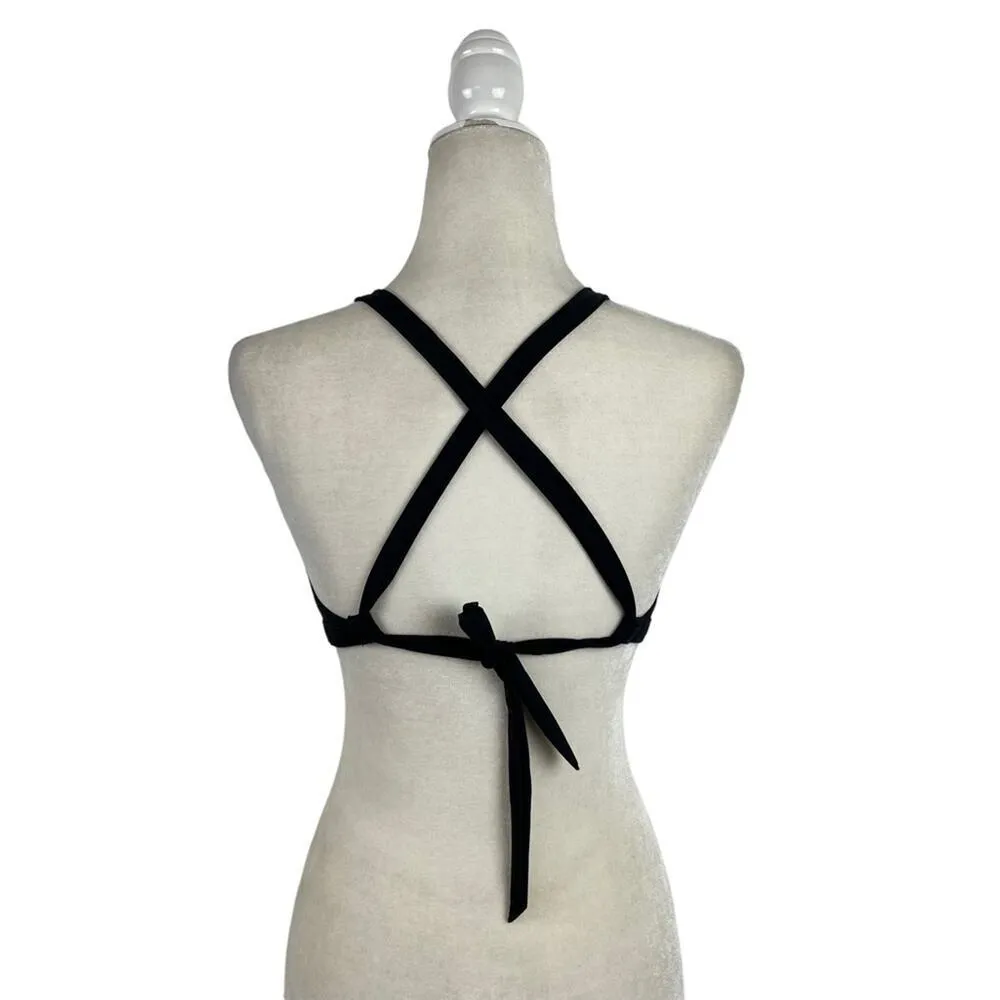 prAna Women's Black Regan High Neck Bikini Top with Mesh Detail Size Small - Image 8