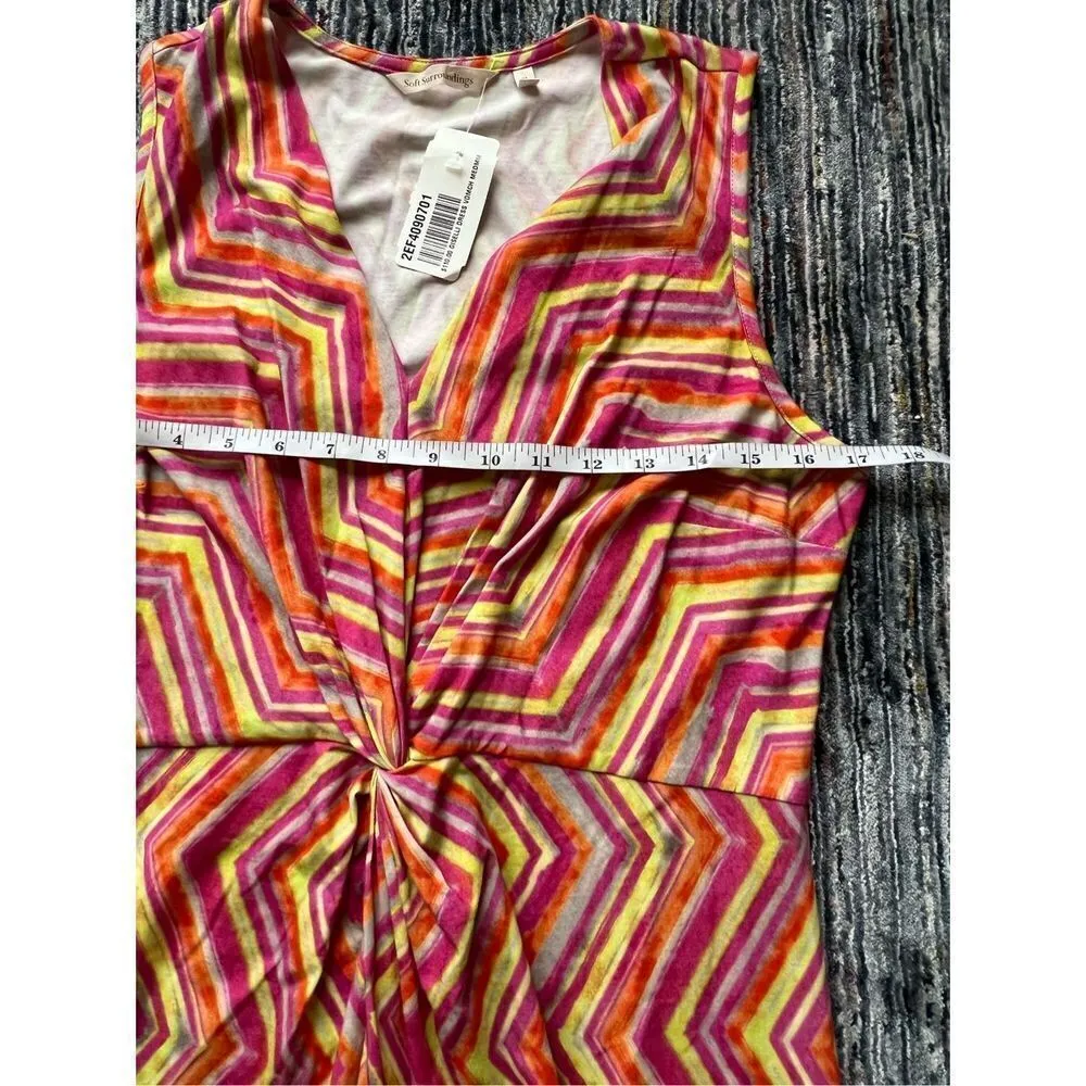 Soft Surroundings NWT Giselli Dress Sleeveless V-Neck Chevron Zigzag Size M - Image 5