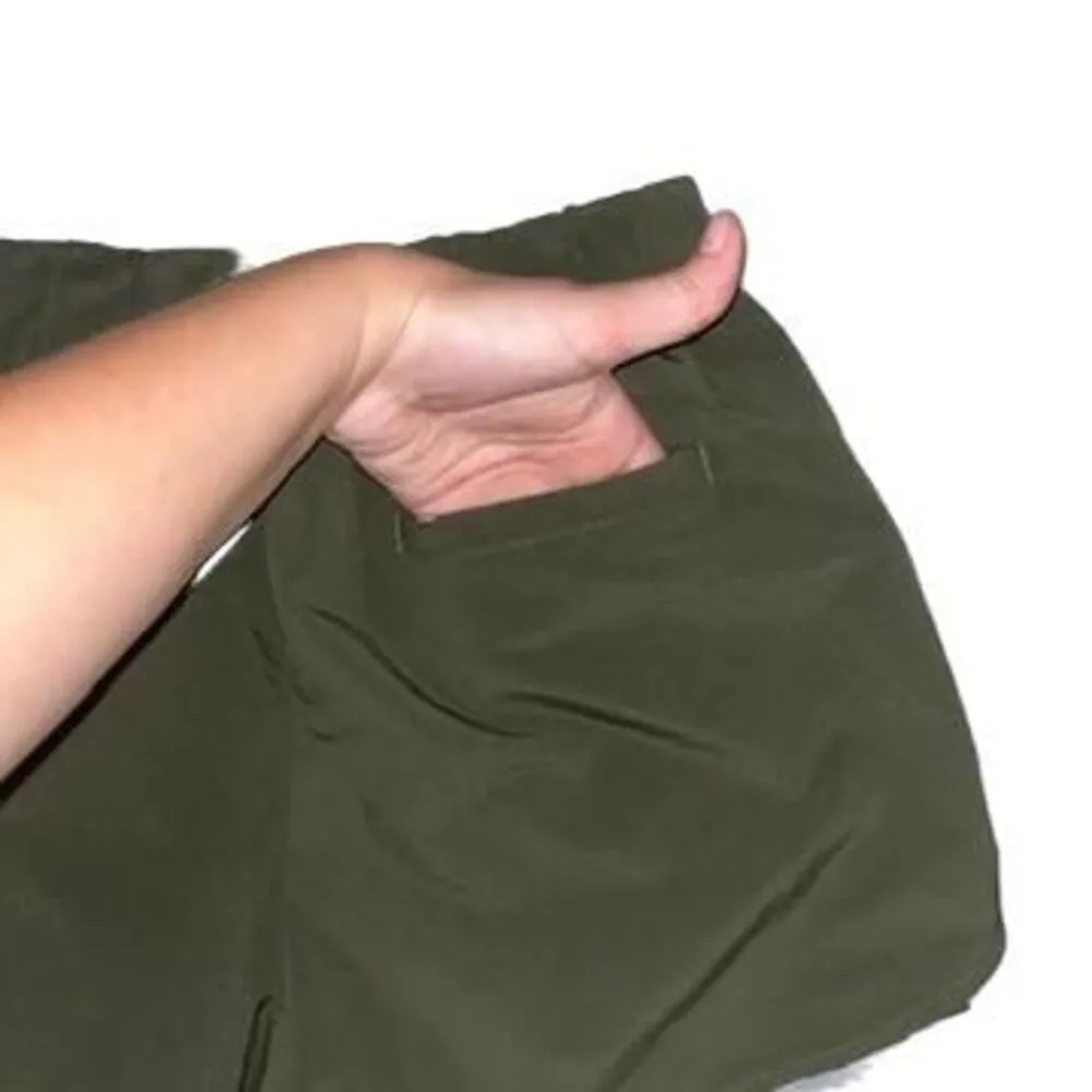 Womens Zella Olive Green Elastic Flowy High Waisted Casual Athletic Shorts Sz XS - Image 4