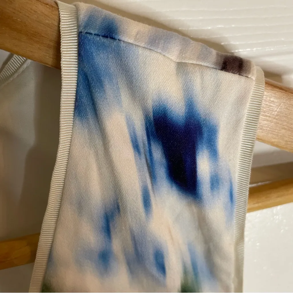 Reiss White & Blue Mini Dress With Side Zipper Size 4 cutout design chic - Image 6