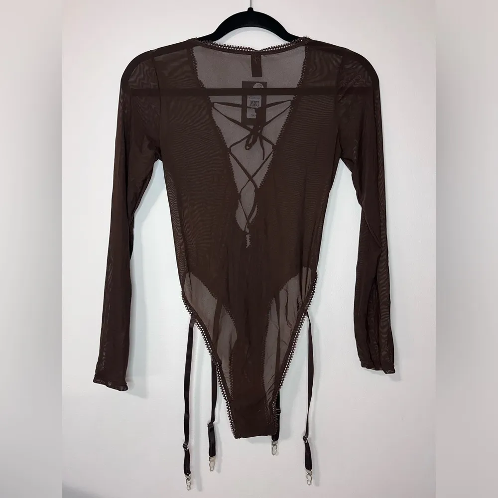 FREDERICKS OF HOLLYWOOD Lola Lee Mesh Sexy 1 Piece Teddy Lingerie NWT Size M - Image 6