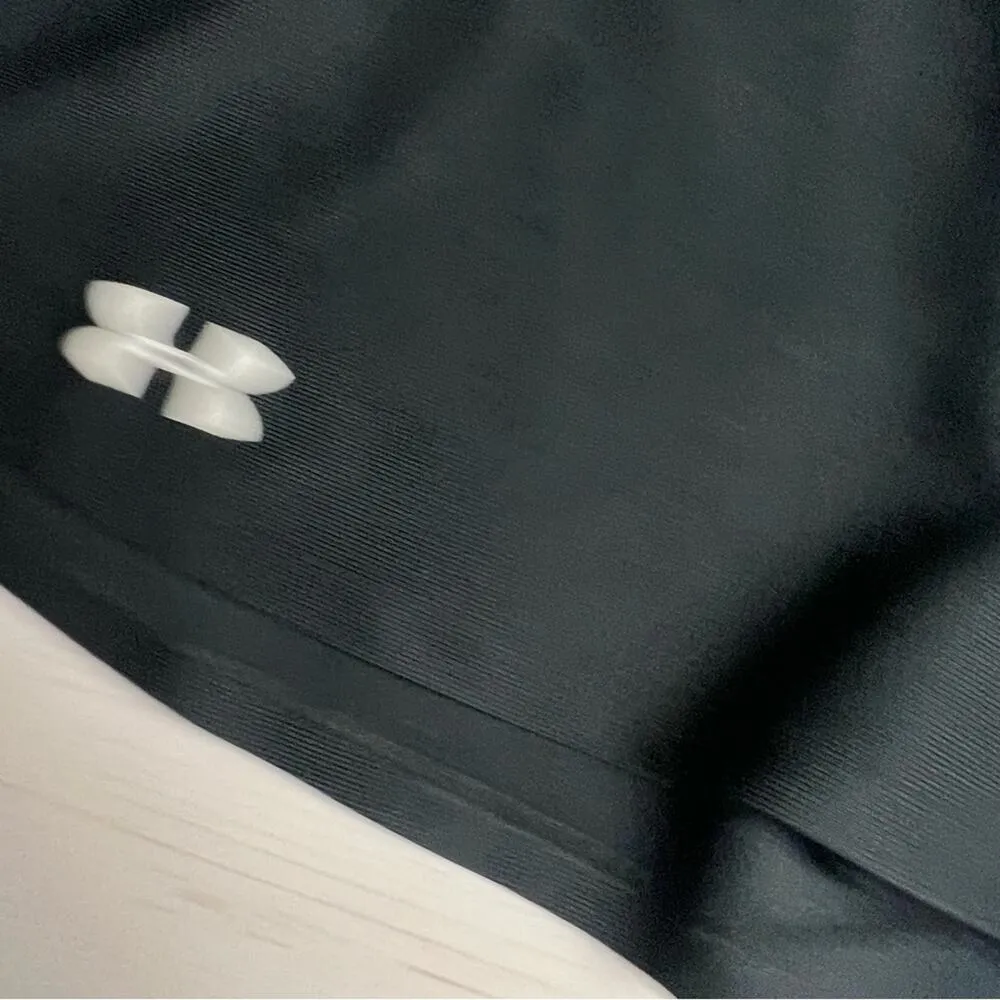 Under Armour Womens Sporty Athletic Black/White Logo Shorts Sz S - Image 7