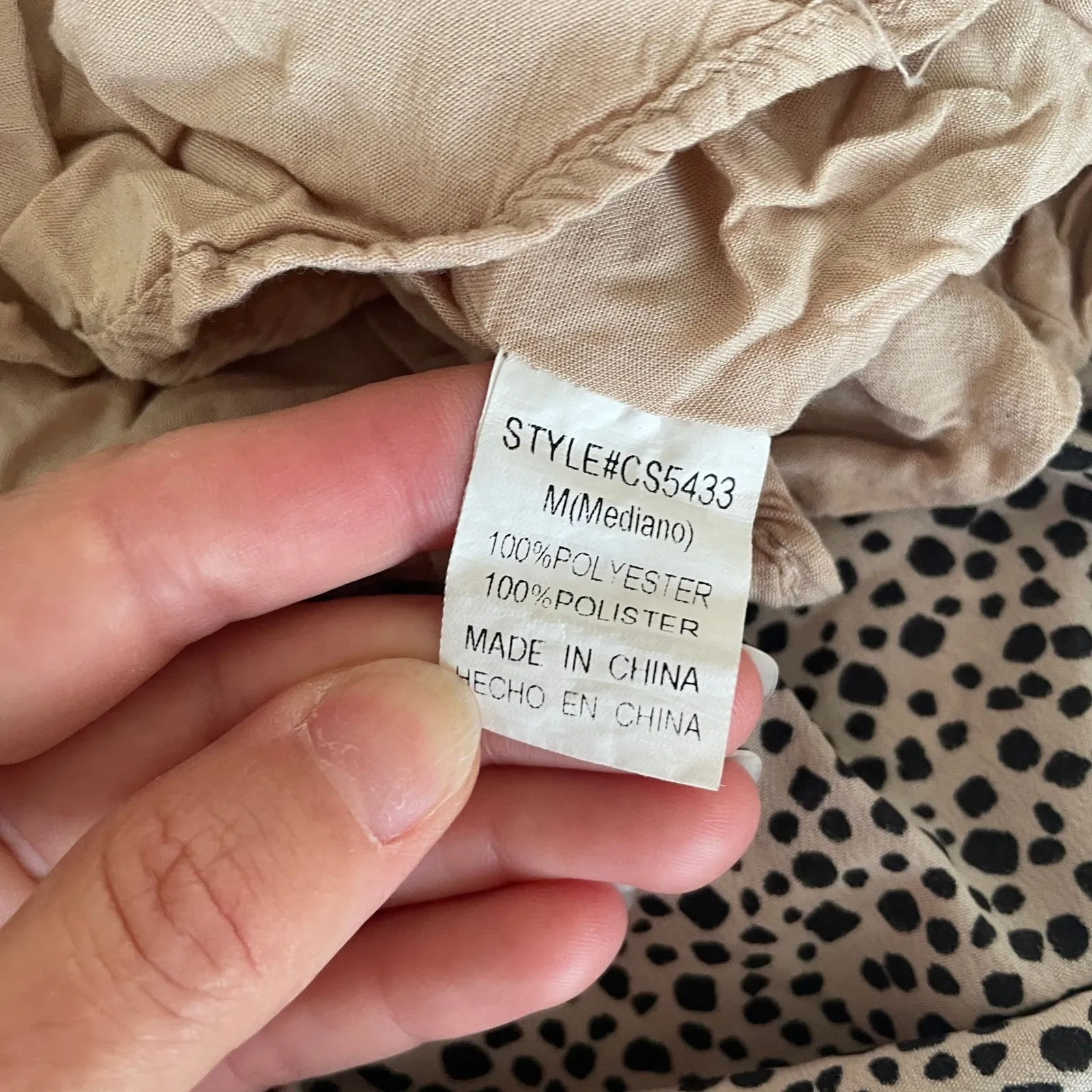 Crescent Animal Print Mini Skirt sz Medium‎ Cheetah Tan Black Tiered Ruffle Boho - Image 9