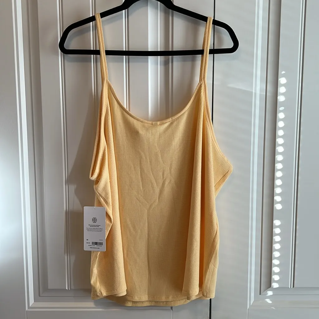 Athleta Wind Down Yellow Waffle Sleeveless Sleep Cami Top  - NWT - Image 4