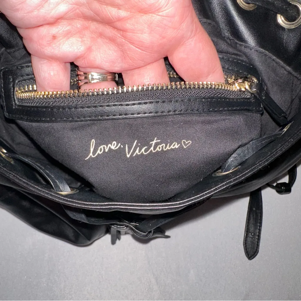 Victoria’s Secret Backpack Drawstring Bagpack Adjustable Secret Pocket Signature - Image 9