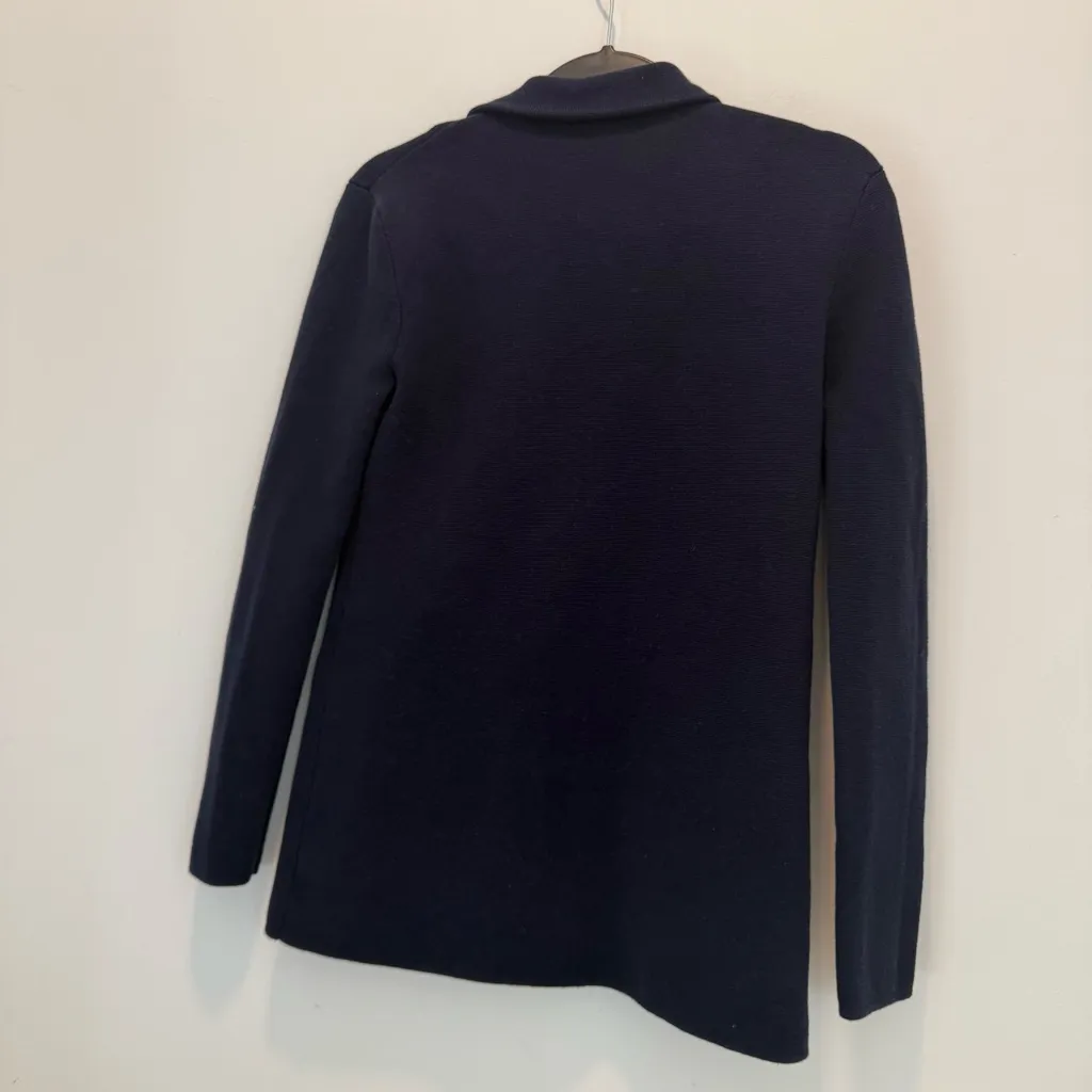J.CREW MERCANTILE navy Cotton Knit Blazer Jacket XS Cardigan Blue - Image 5