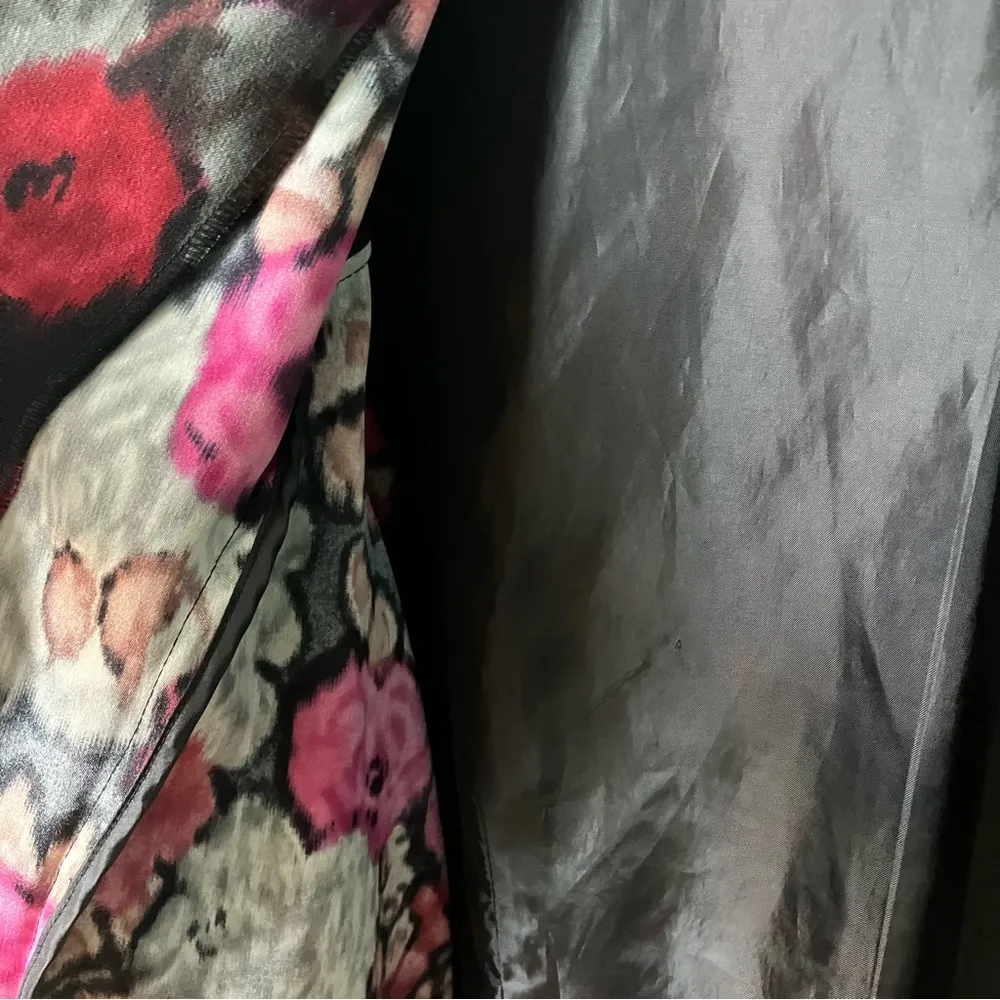 Brandon Thomas dark romantic floral printed ladies blazer size XL old money Pink - Image 5