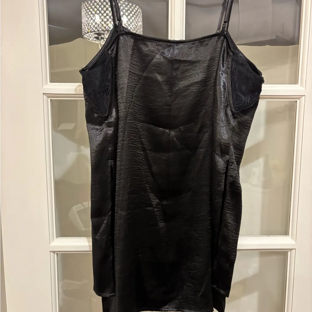 BCBGeneration Black Lace Satin Top - Image 2