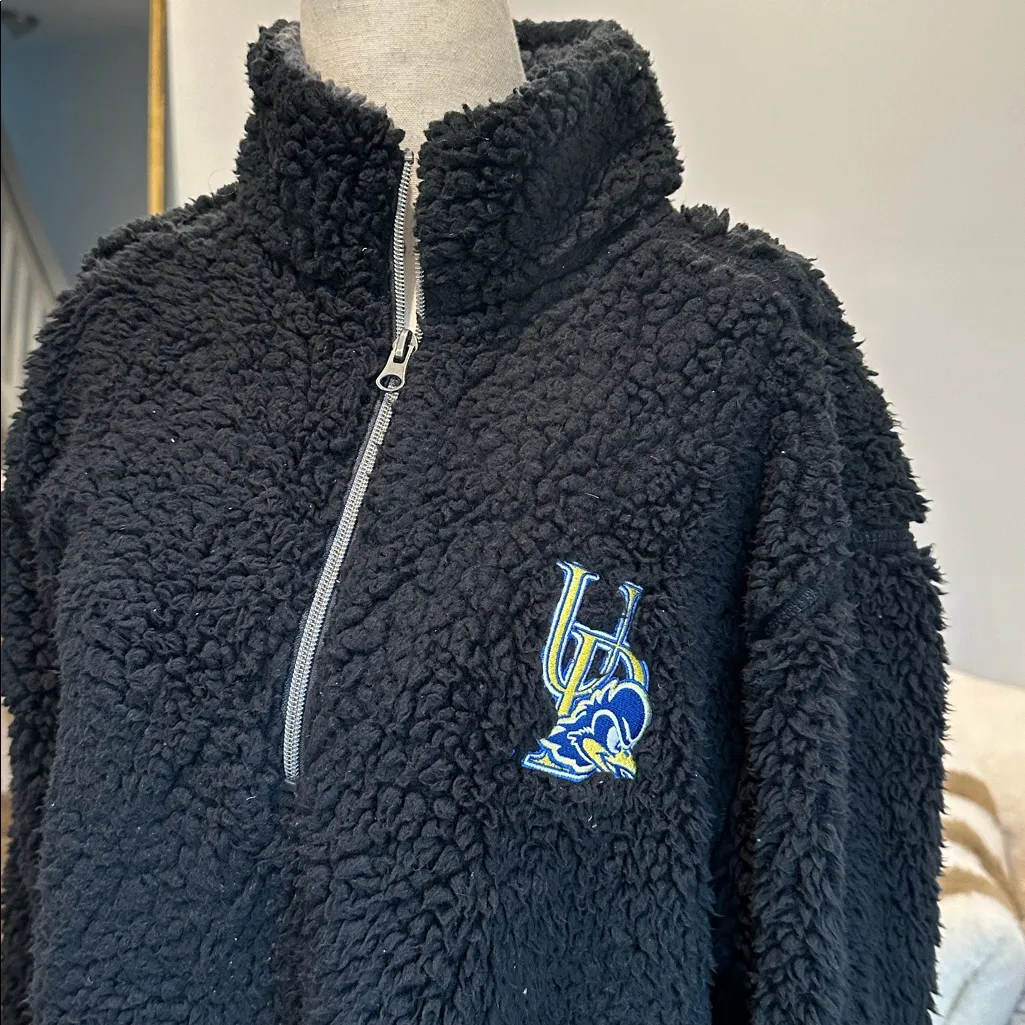 Oxford Black University of Delaware Sherpa Fleece Jacket Size L - Image 2