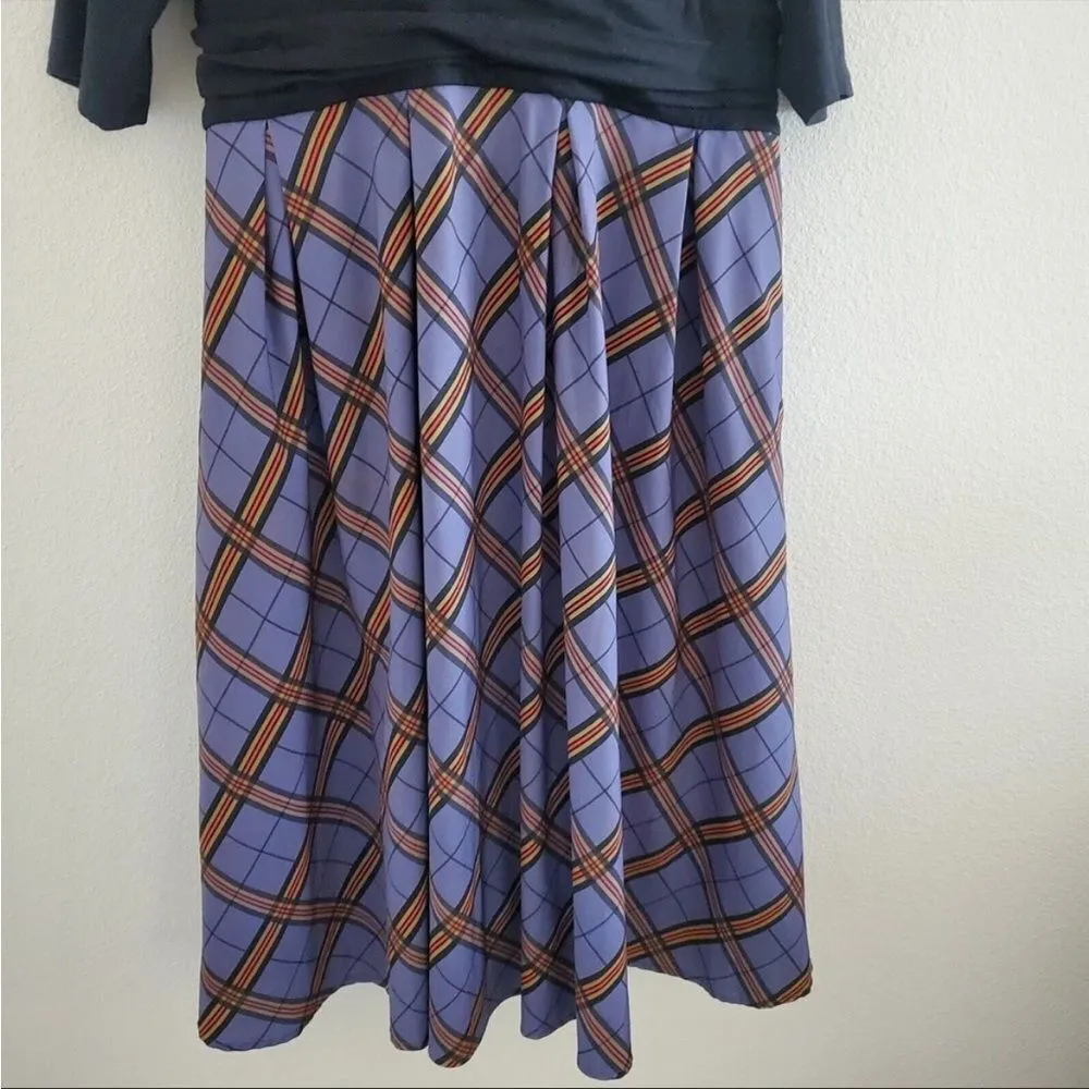 Eshakti Chelsea style plaid purple black dress xl - Image 3