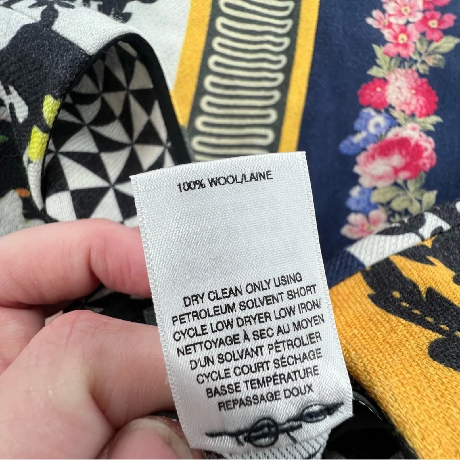 OSCAR DE LA RENTA Floral wool runway day dress tunic sz 8 floral multi color - Image 6