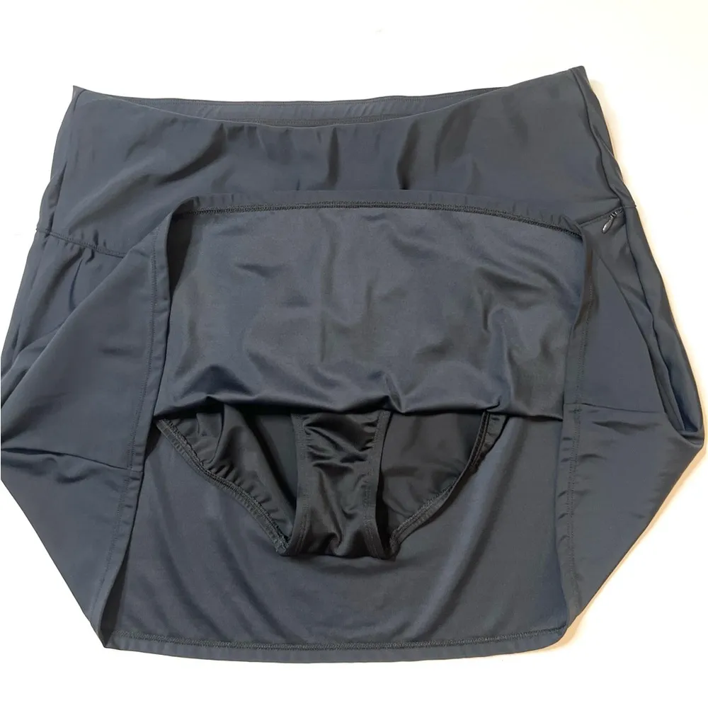 Miraclesuit Black Fit & Flair Zip Pocket Swim Bikini Bottom Skirt Sz 16 … - Image 6