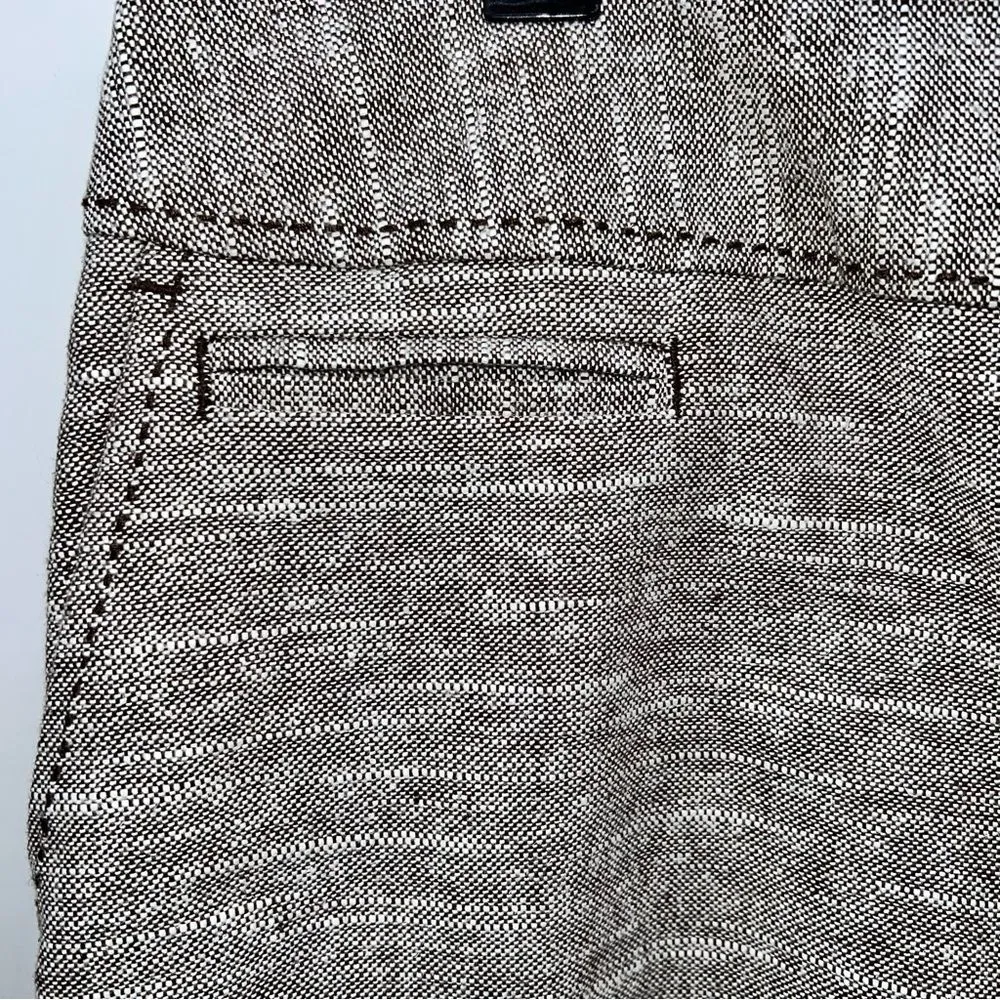 Merona Women's Linen/Cotton Tweed Pencil Skirt with Brown Top Stitching-Size 6 - Image 6