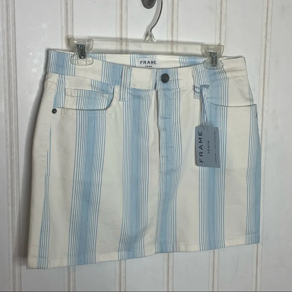 New! FRAME Denim Stripes Mini Skirt- 298 - Image 6