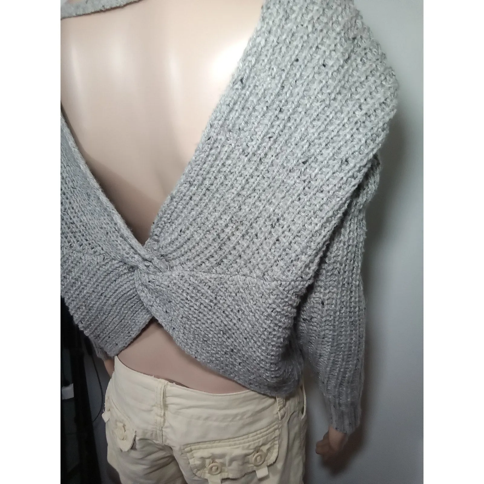 Ruby Moon sz sm gray crop sweater wool‎ blend - Image 4